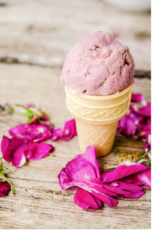 Homemade Rose Petals Ice Cream