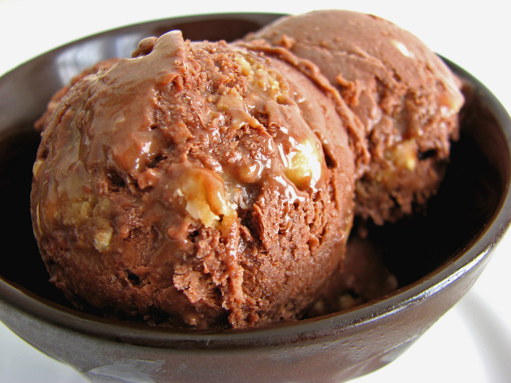 Chocolate Ice Cream with Hazelnut Coffee Caramel (by pastrystudio)