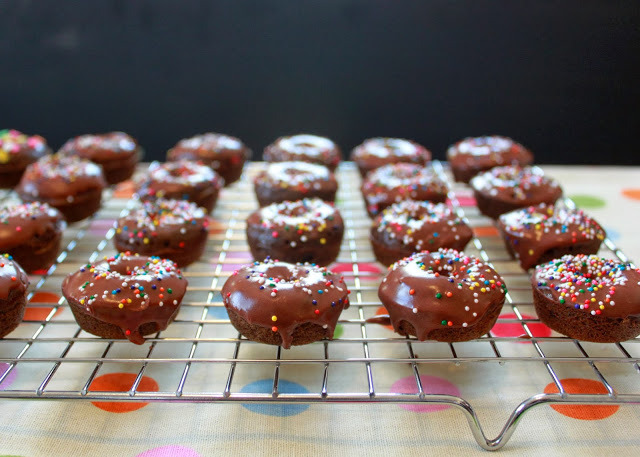 Mini Triple Chocolate Donuts
