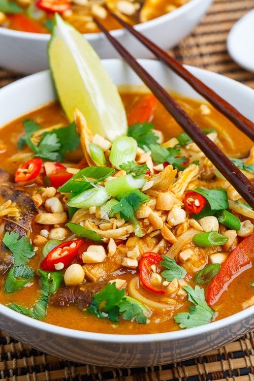 Thai Peanut Chicken Noodle Soup
