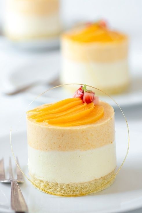 Peach and Chamomile Mousse Cake Tartelette