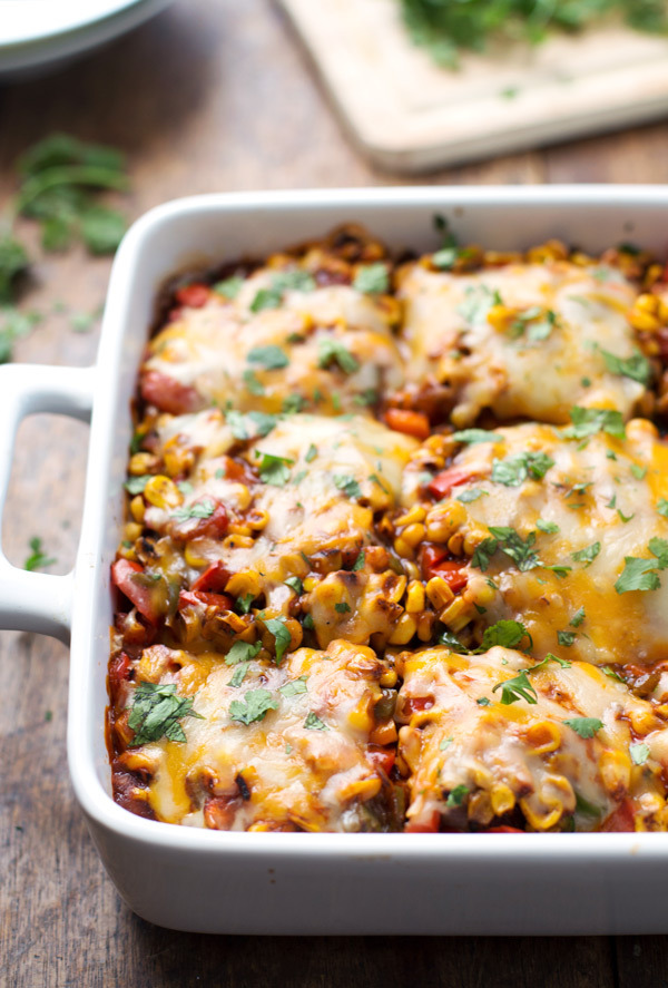 Mexican Casserole with Roasted Corn and Peppers