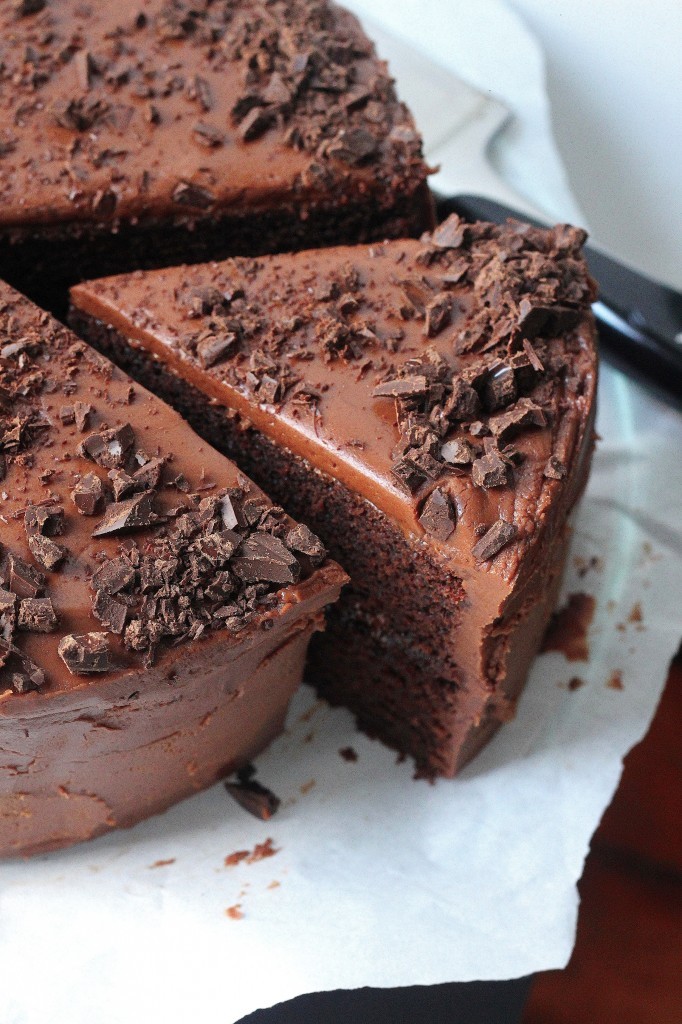 Super Decadent Chocolate Cake with Chocolate Fudge Frosting