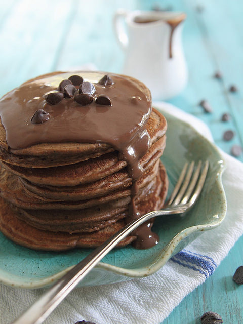 Chocolate pancakes 1 by Runningtothekitchen on Flickr.