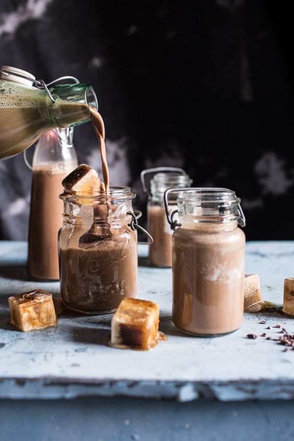 Chocolate Almond Milk with Creamy Malted Coffee Ice Cubes Half Baked Harvest