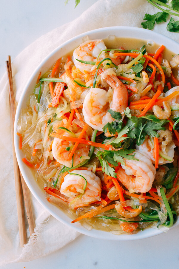 Vegetable Noodles with Shrimp